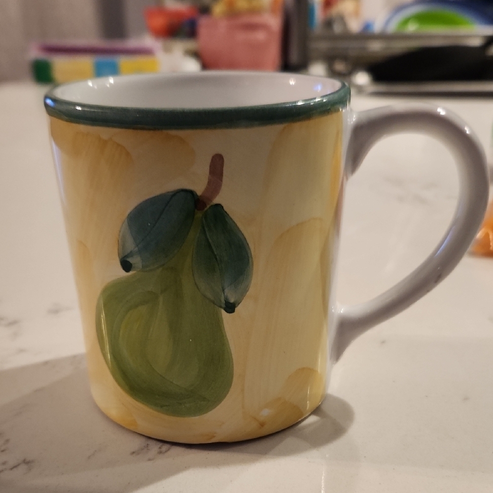Antique Caleca Frutta Mug Plum and Pear